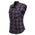 Milwaukee Leather MNG21624 Women's Flannel Black/Purple Button Down Sleeveless Cut Off Shirt w/ Frill Arm