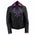 Milwaukee Leather MPL1967 Women's 3/4 Hooded Black and Purple Textile Jacket with Reflective Tribal Detail