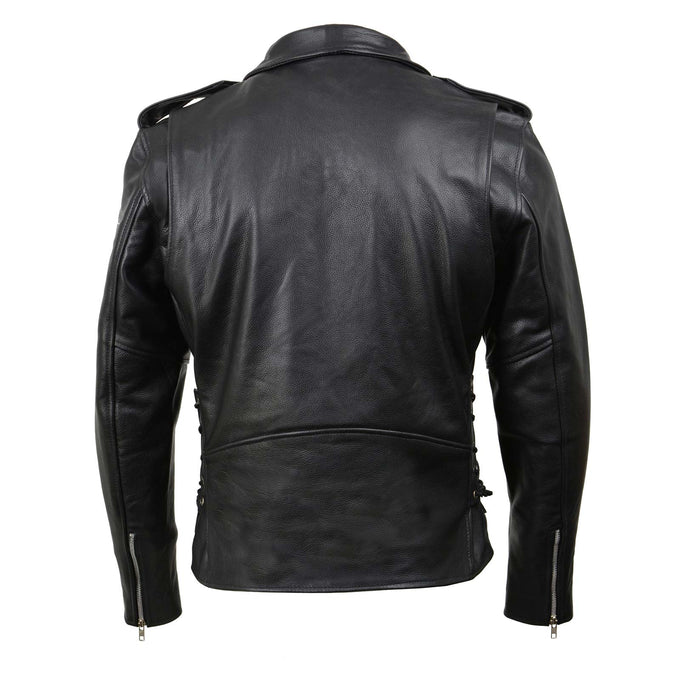 Milwaukee Leather SH1011 Black Classic Brando Motorcycle Jacket for