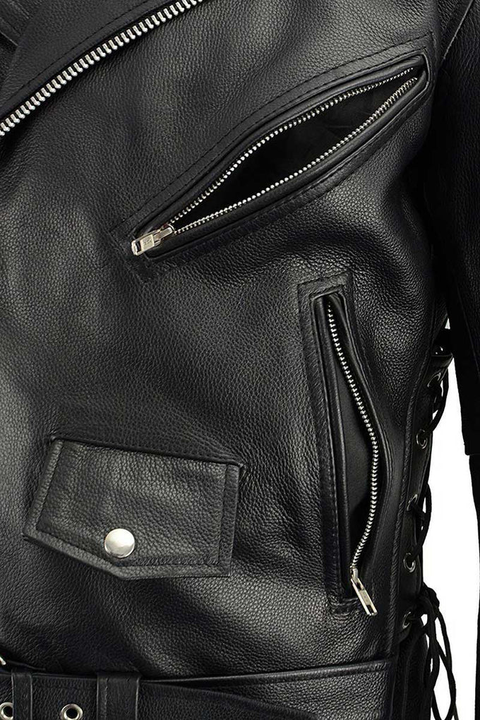 Milwaukee Leather SH1011TALL Black Classic Brando Motorcycle Jacket