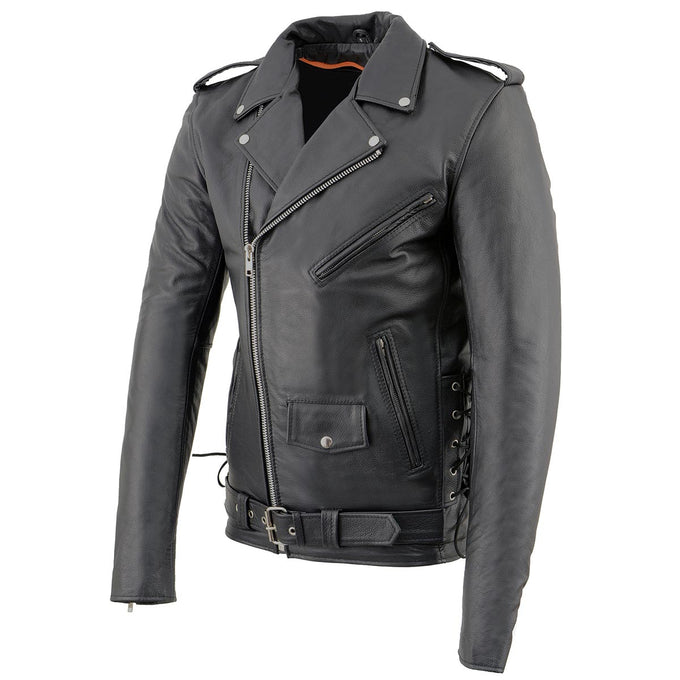 Milwaukee Leather SH1011TALL Black Classic Brando Motorcycle Jacket