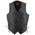 Milwaukee Leather SH1315 Men's Black Leather Classic V-Neck Side Lace Motorcycle Rider Vest w/ Front Snap Closure