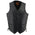 Milwaukee Leather SH1315Tall Men's Black Leather Classic V-Neck Side Lace Motorcycle Rider Vest w/ Snap Closure