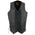 Milwaukee Leather SH1392Tall Men's Black Leather 10 Pocket V-Neck Side Lace Motorcycle Rider Vest w/ Snap Closure