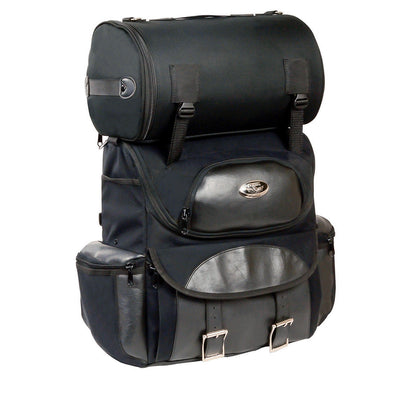 Milwaukee Leather SH602BAG Medium Black Textile and PVC 2-Piece Touring Sissy Bar Motorcycle Bag