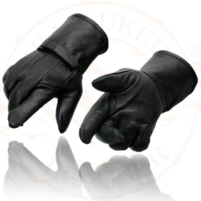 Milwaukee Leather Men's Gauntlet Motorcycle Hand Gloves-Deerskin