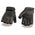 Shaf International SH877 Men's Black Leather Gel Padded Palm Fingerless Motorcycle Hand Gloves W/ ‘Welted USA Deerskin’