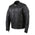 XKM1004 Men's Black Leather Vented Jacket with Reflective Piping