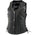 Xelement XS1029 Women's 'Paisley' Black Motorcycle Leather Vest with Side Lace Adjustment