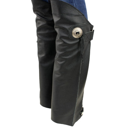 Xelement XS300 Women's Black Leather Half Chaps with Conchos