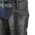 Men's XS406 Classic Black Braided Thermal Lined Leather Motorcycle Chaps with Outside Flap Pocket