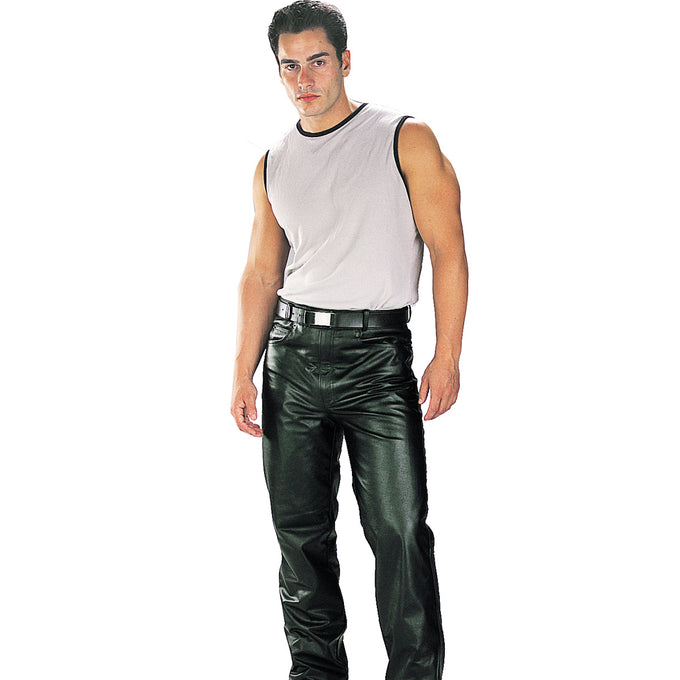 STUDIO ID GUIDO TROUSERS - Leather trousers - black/black - Zalando.co.uk