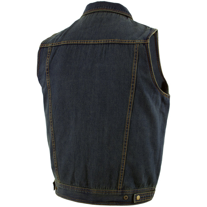 Men's Denim Snap Front Club Vest with Gun Pocket – Milwaukeee Leather