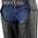 Xelement B7556 Women's Black 'Braided' Zippered Motorcycle Leather Chaps