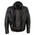 Xelement BXU573 Men's Black 'Alibi' Armored Leather Motorcycle Jacket with Skull Embroidery and Hoodie