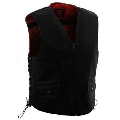 First Manufacturing FIM675CSL Men’s Leather Reversable Motorcycle Vest