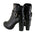 Milwaukee Performance MBL9435 Women's Black Double Strap Side Zipper Boots with Platform Heel