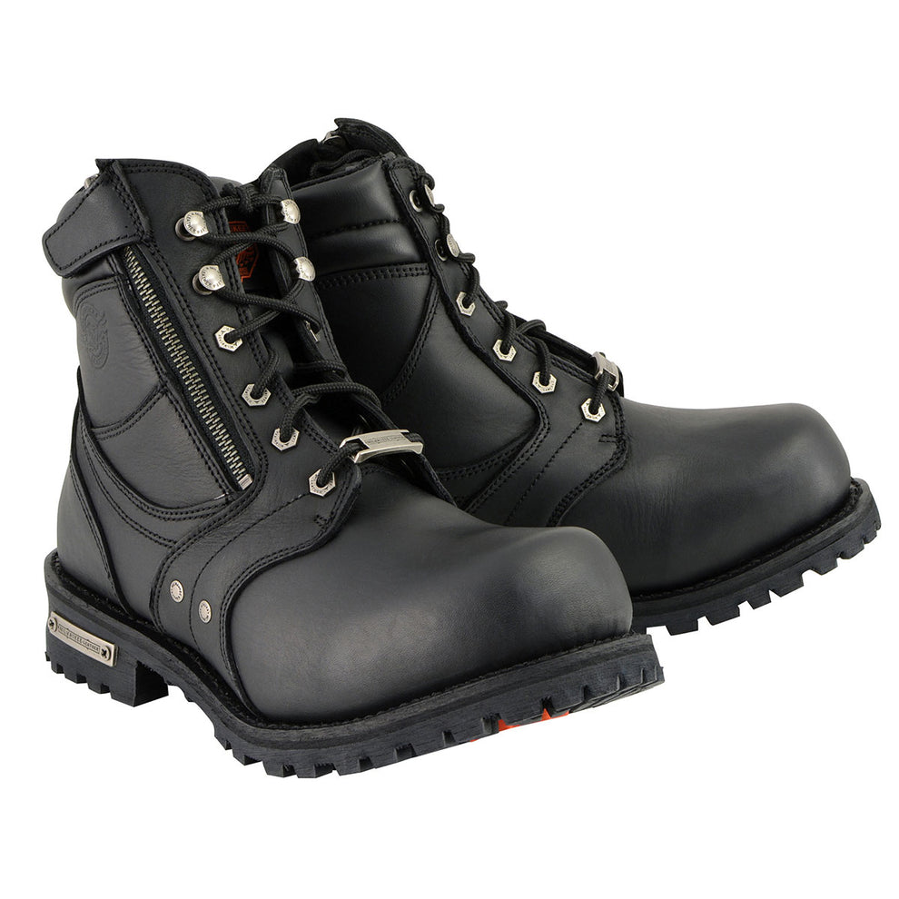 Milwaukee Leather MBM9050 Men's Black 6-inch Lace-Up Boots