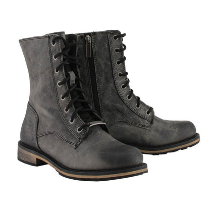 Milwaukee Leather MBM9065 Men's Antique Black Lace-Up High-Rise Boots
