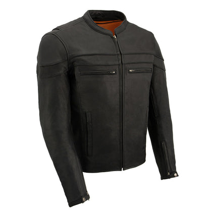 Milwaukee Leather ML1408 Men's Black 'Savage' Sporty Crossover Leather Jacket