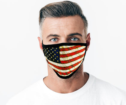Milwaukee Leather FMD1014 'USA Flag' 100 % Cotton Protective Face Mask with Optional Filter Pocket