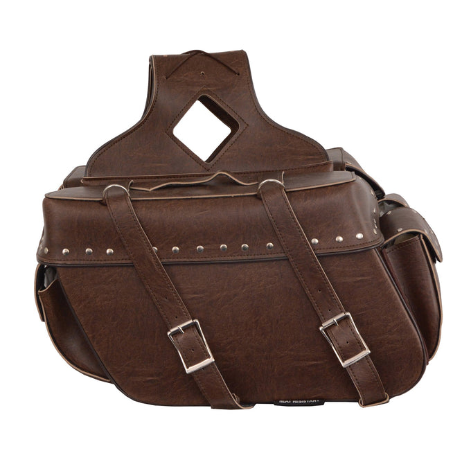 Milwaukee Leather Mp8335Rt Large Retro Brown Pvc Zip Off Throw Over Saddlebags Retro Brown One Size