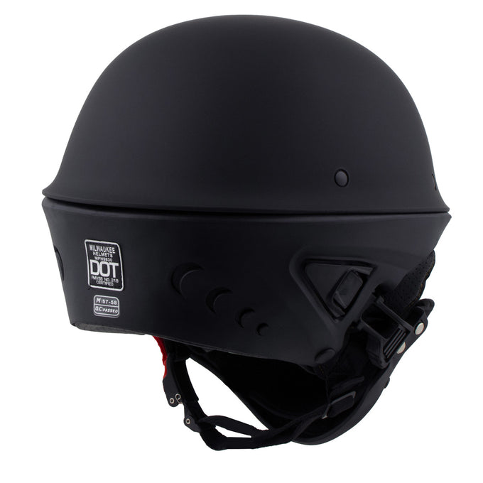 Milwaukee Helmets MPH9830DOT 'Rascal' 3/4 Open Face Flat Black 2 in 1