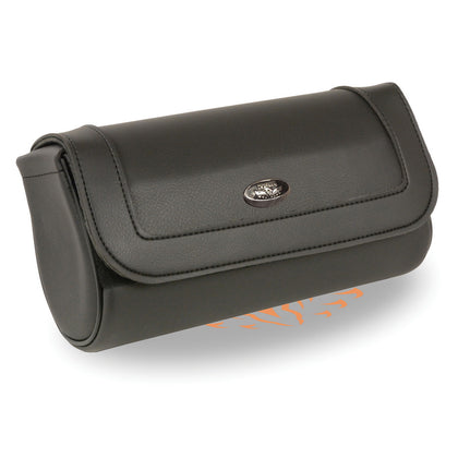 Milwaukee Leather SH61401 Black Medium Motorcycle Windshield PVC Tool Bag with Velcro Closure
