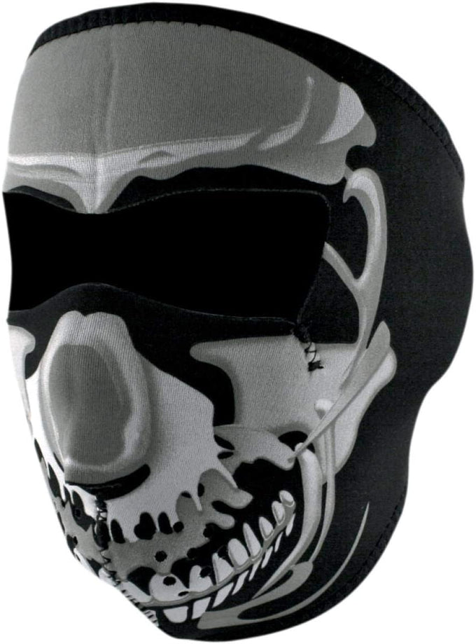 Masque de moto en néoprène CHROME SKULL assurant un look unique