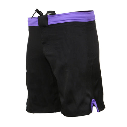 X-Fitness XFM7004 Men's Black and Purple MMA Fight Shorts - BJJ, No Gi, Grappling, Jiu Jitsu Combat